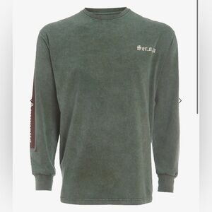 SER.O.YA Danny Boyfriend T-Shirt Adult XL Vintage Green Crewneck Long Sleeve